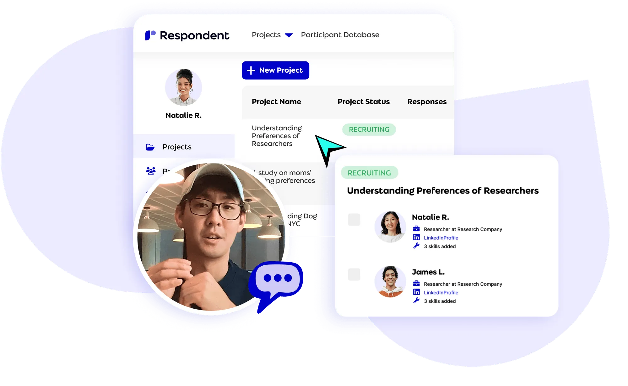 Respondent platform dashboard