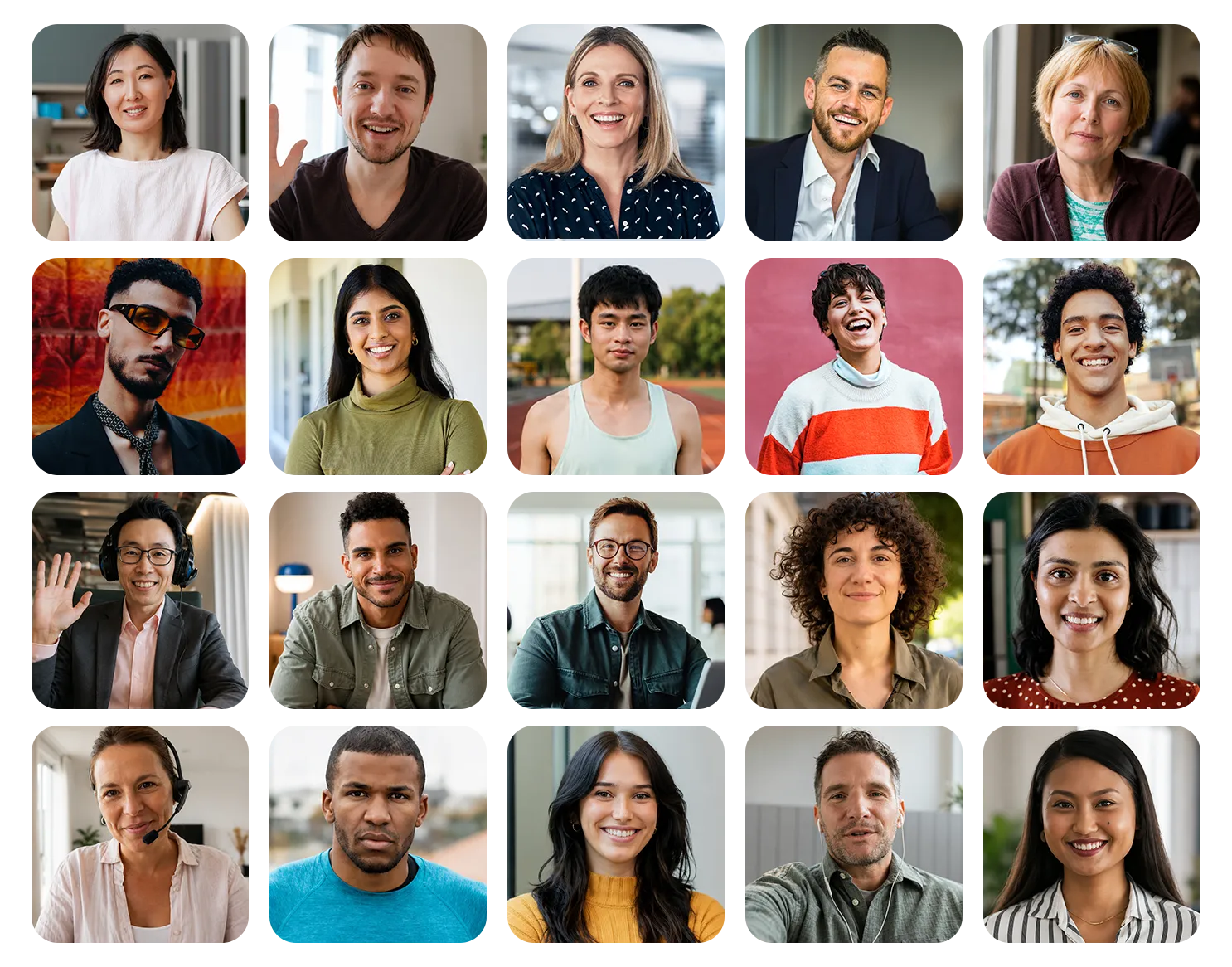 A grid of 24 verified Respondent research participants - a diverse range of professionals across roles and backgrounds