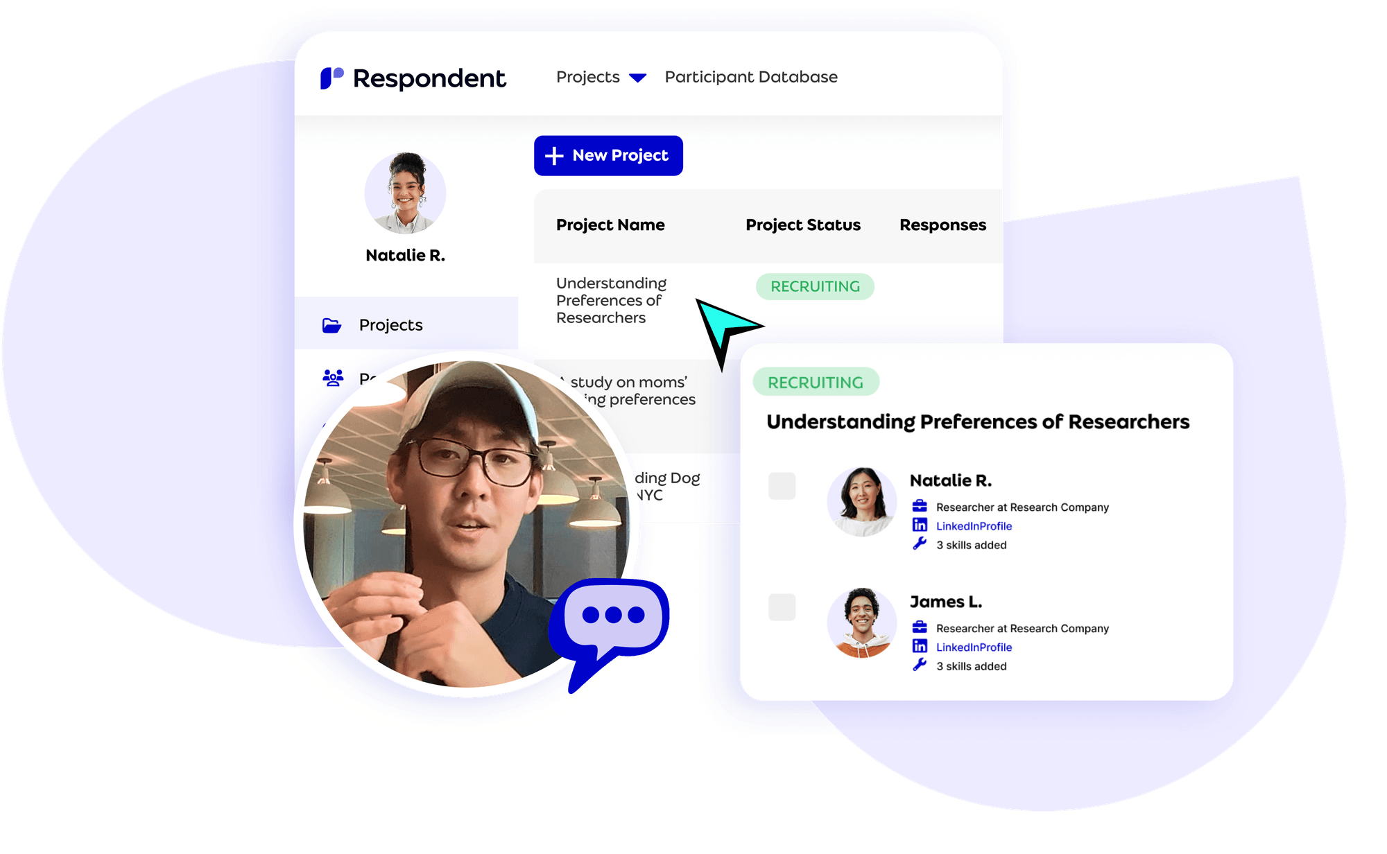 Respondent platform dashboard